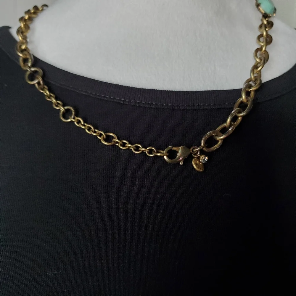 J Crew Factory Green & Blue Jewel Statement Necklace